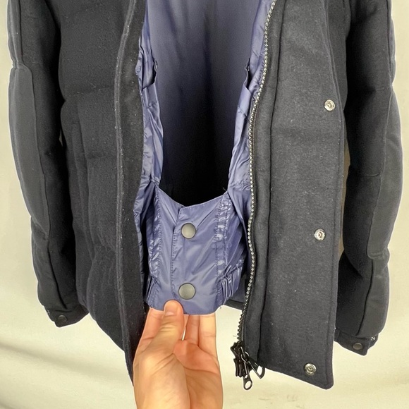 Jil Sander x Uniqlo +J Padded Wool Down-Filled Hooded Jacket Men’s S Navy - Picture 7 of 12